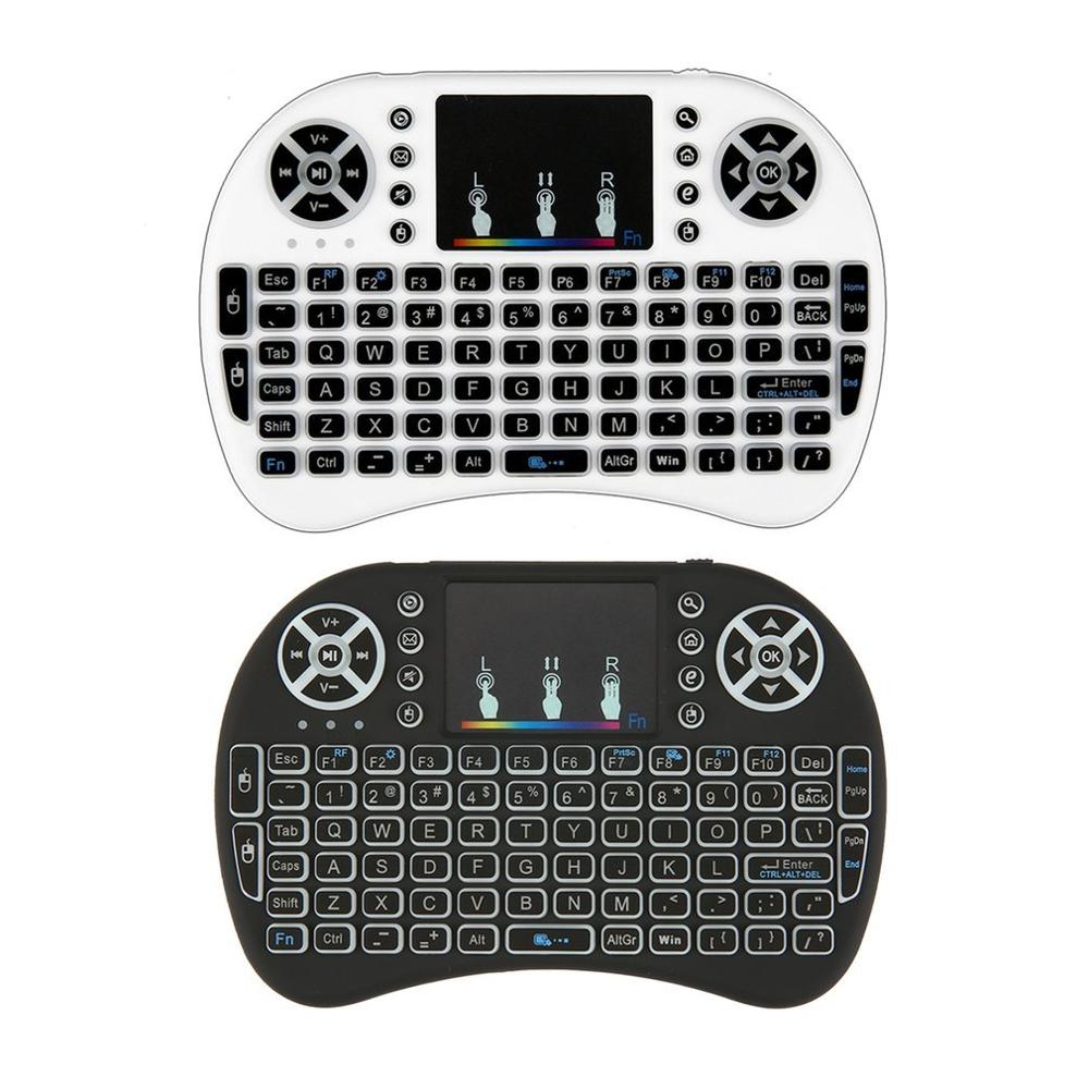 2.4GHz Mini Wireless Remote Keyboard with Touchpad Mouse for Android TV Box Colourful LED Backlight Rechargable Li-ion Battery 2.4GHz Mini Wireless Remote Keyboard with Touchpad Mouse for Android TV Box Colourful LED Backlight Rechargable Li-ion Battery