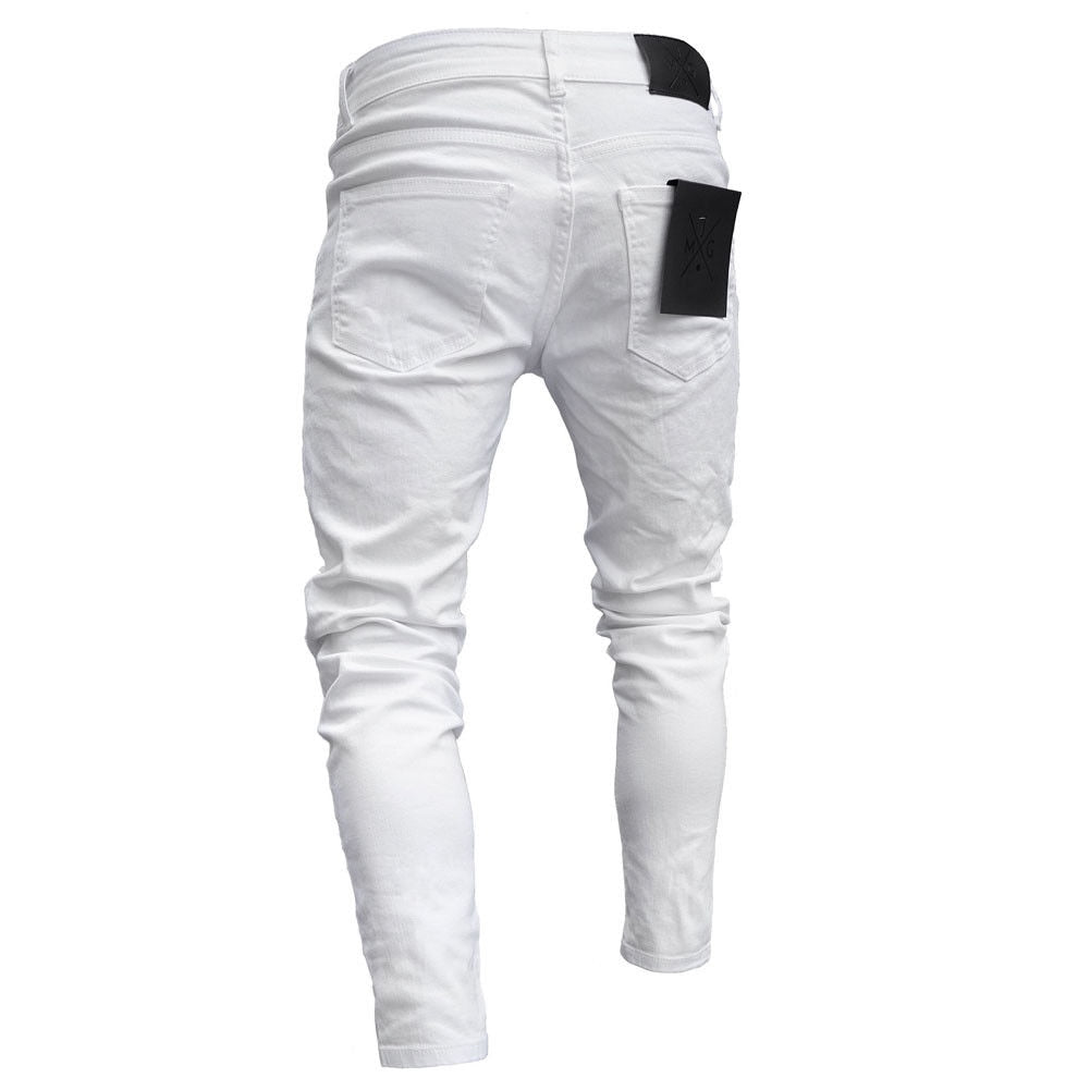 3 Styles Men Stretchy Ripped Skinny Biker Embroidery Print Jeans Destroyed Hole Taped Slim Fit Denim Scratched High Quality Jean 3 Styles Men Stretchy Ripped Skinny Biker Embroidery Print Jeans Destroyed Hole Taped Slim Fit Denim Scratched High Quality Jean