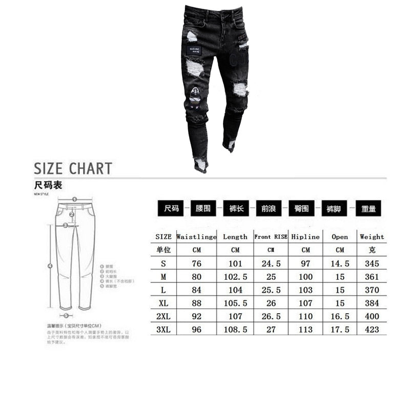 3 Styles Men Stretchy Ripped Skinny Biker Embroidery Print Jeans Destroyed Hole Taped Slim Fit Denim Scratched High Quality Jean 3 Styles Men Stretchy Ripped Skinny Biker Embroidery Print Jeans Destroyed Hole Taped Slim Fit Denim Scratched High Quality Jean
