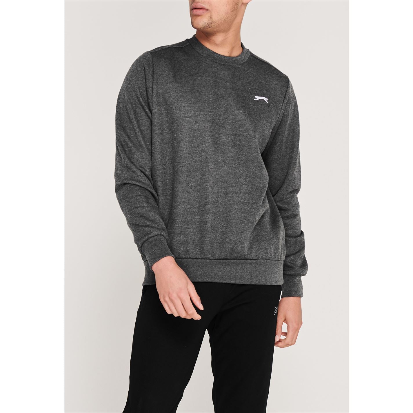 Slazenger Mens SL Fleece Crew Sweater Jumper Pullover Long Sleeve Neck Slazenger Mens SL Fleece Crew Sweater Jumper Pullover Long Sleeve Neck