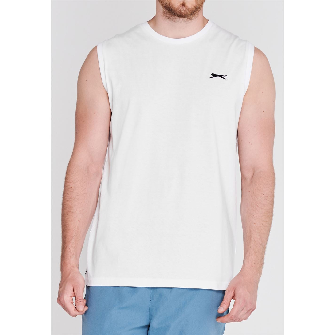 Slazenger Mens Sleeveless T Shirt Tee Top Round Neck Cotton Slazenger Mens Sleeveless T Shirt Tee Top Round Neck Cotton
