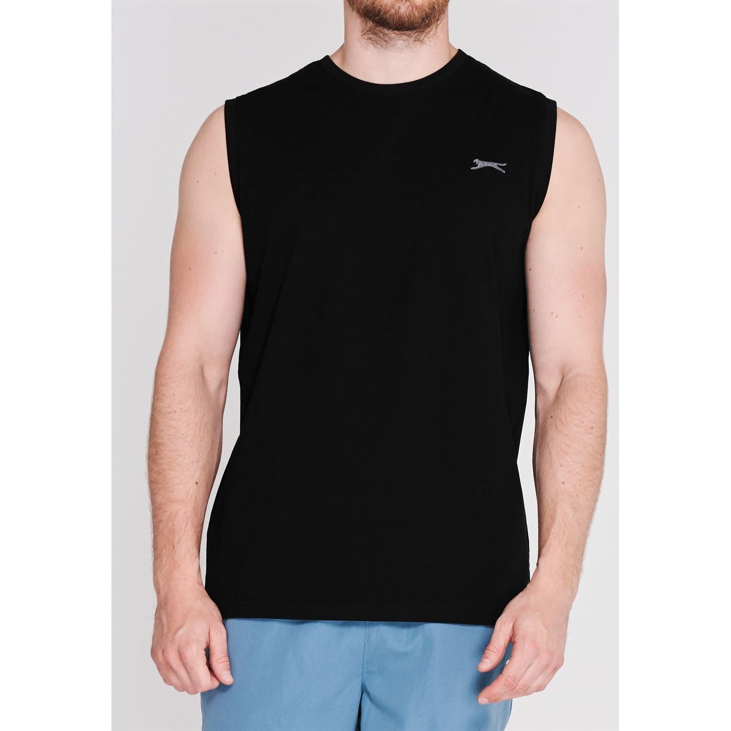 Slazenger Mens Sleeveless T Shirt Tee Top Round Neck Cotton Slazenger Mens Sleeveless T Shirt Tee Top Round Neck Cotton