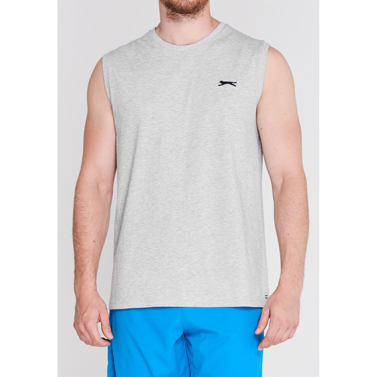 Slazenger Mens Sleeveless T Shirt Tee Top Round Neck Cotton Slazenger Mens Sleeveless T Shirt Tee Top Round Neck Cotton