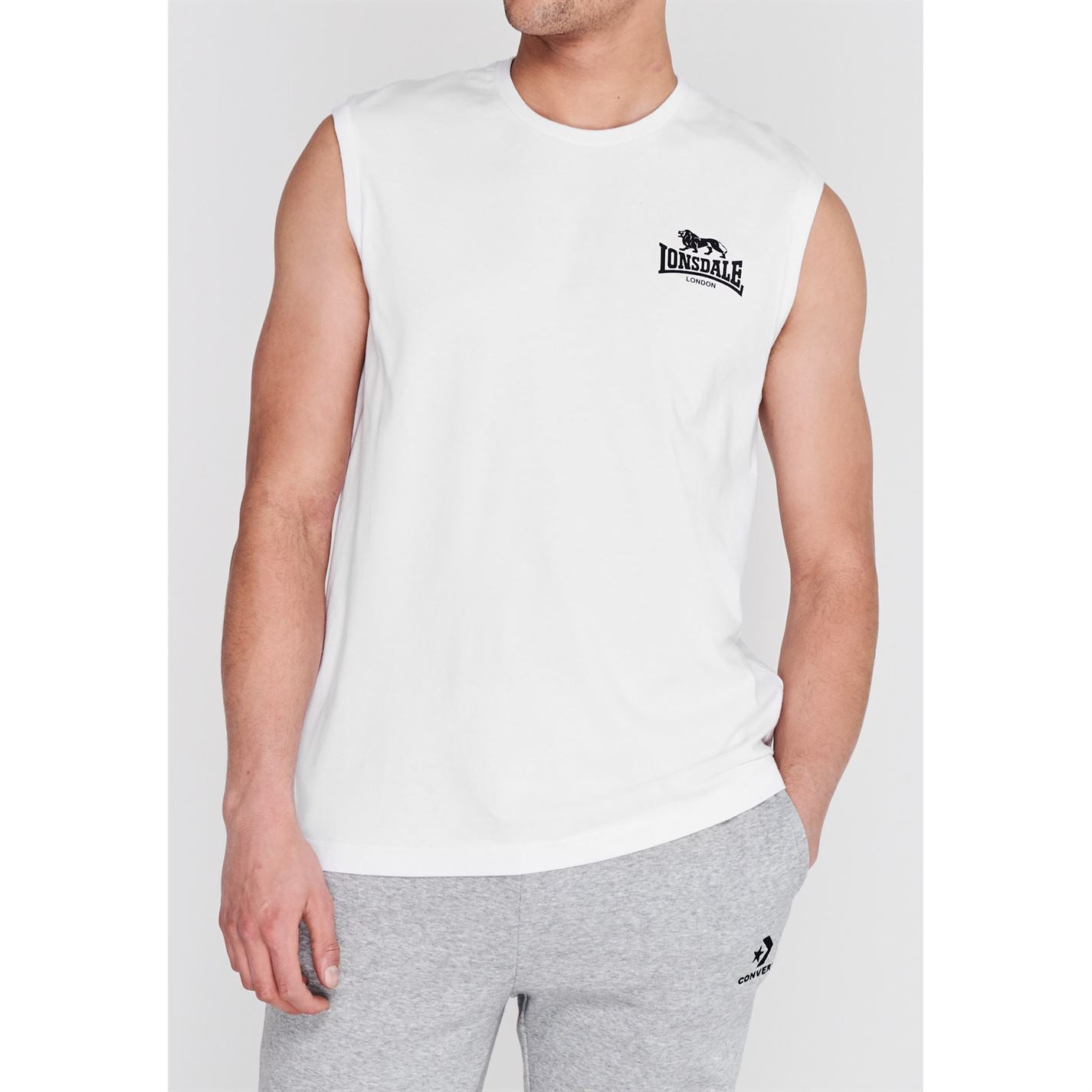 Lonsdale Sleeveless T Shirt Mens Gents Tee Top Crew Neck Lightweight Lonsdale Sleeveless T Shirt Mens Gents Tee Top Crew Neck Lightweight