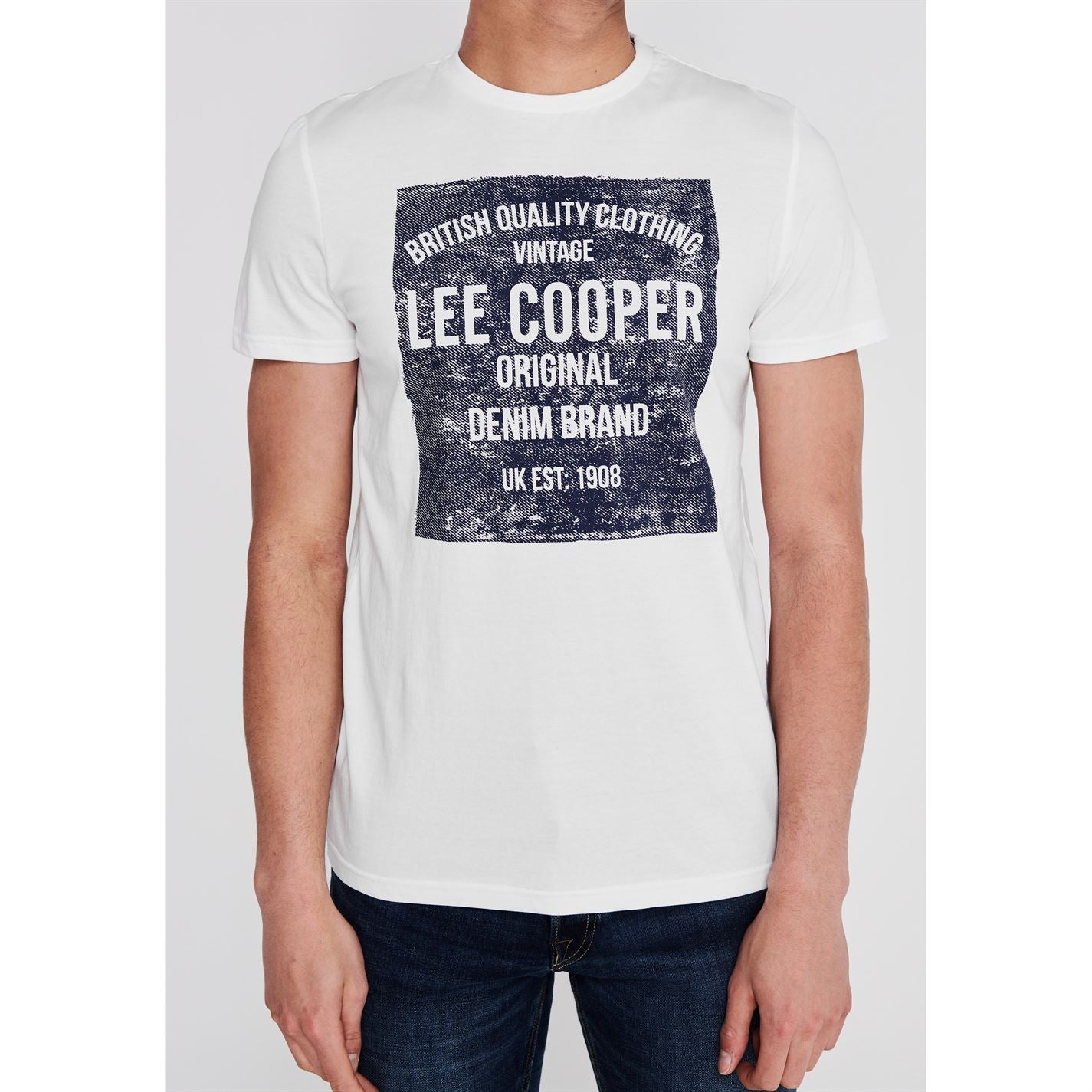 Lee Cooper Denim Co Logo T Shirt Mens Gents Crew Neck Tee Top Short Sleeve Lee Cooper Denim Co Logo T Shirt Mens Gents Crew Neck Tee Top Short Sleeve