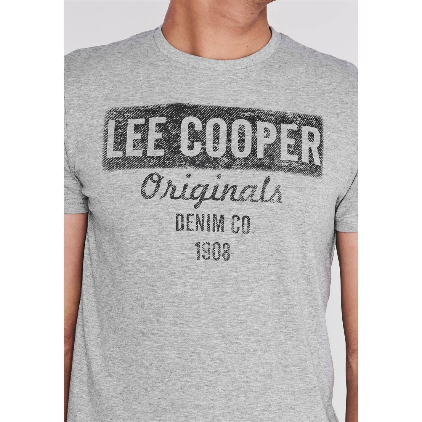 Lee Cooper Denim Co Logo T Shirt Mens Gents Crew Neck Tee Top Short Sleeve Lee Cooper Denim Co Logo T Shirt Mens Gents Crew Neck Tee Top Short Sleeve