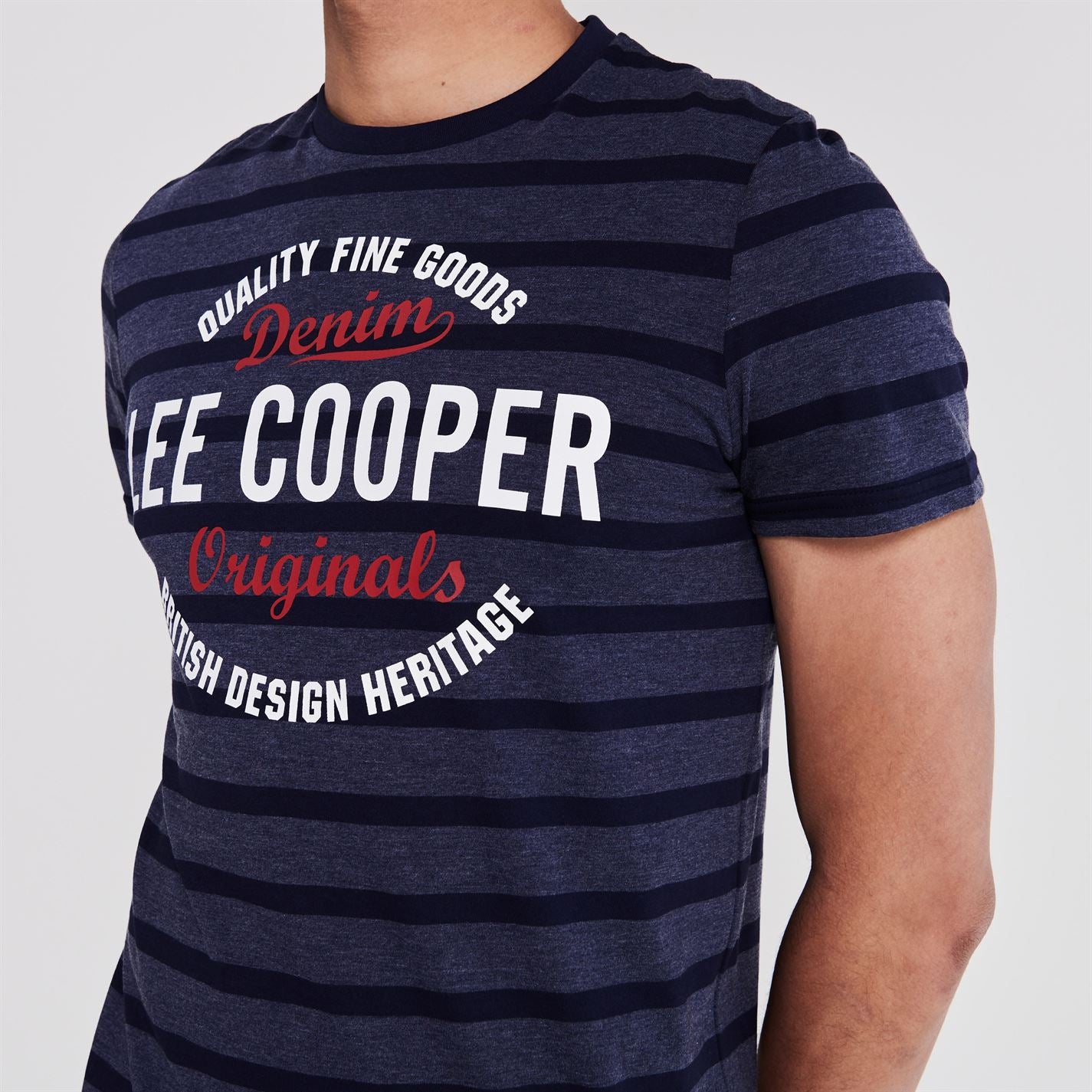 Lee Cooper Stripe Logo T Shirt Mens Gents Crew Neck Tee Top Short Sleeve Cotton Lee Cooper Stripe Logo T Shirt Mens Gents Crew Neck Tee Top Short Sleeve Cotton