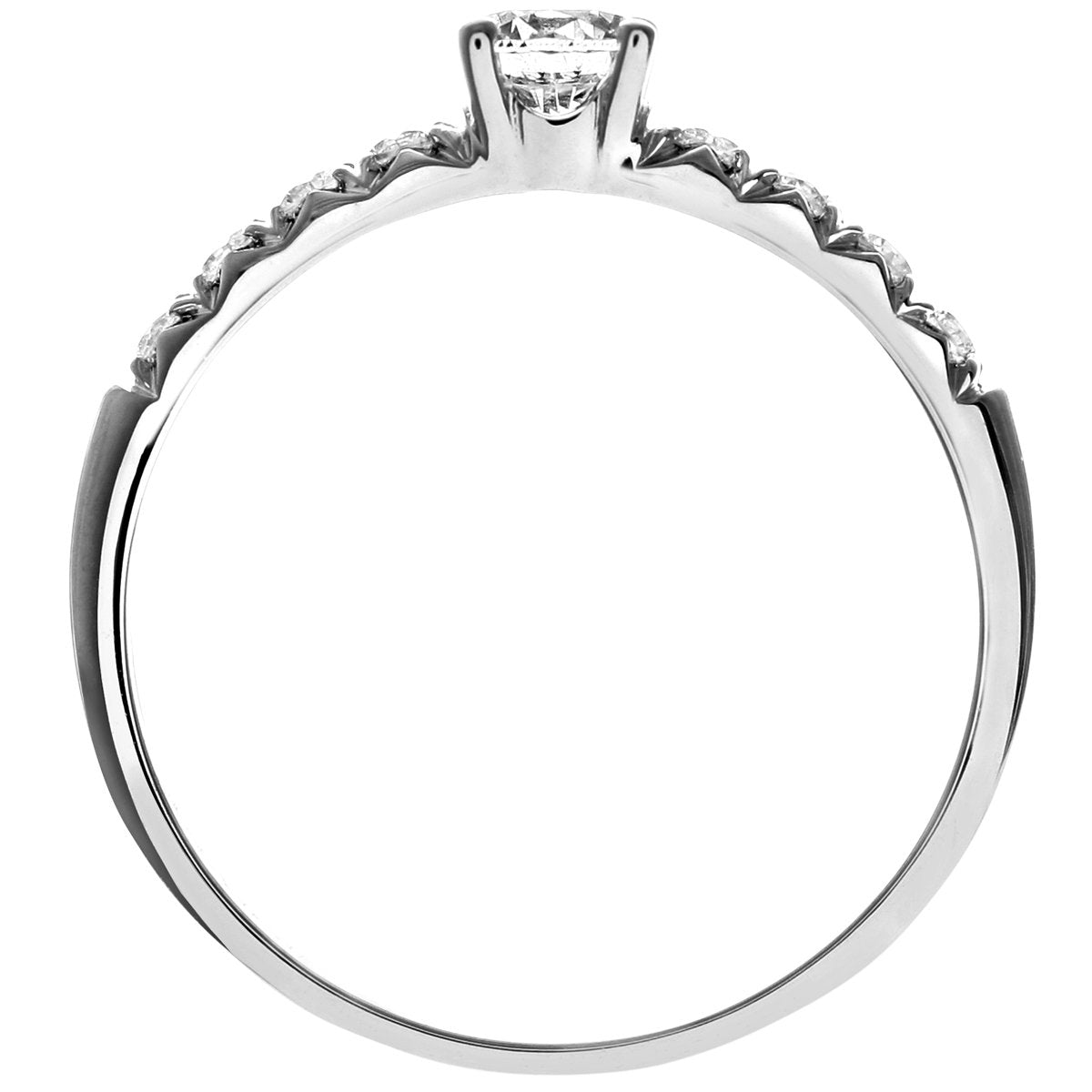 Naava 18ct White Gold Shoulder Set Engagement Ring, IJ/I Certified Diamonds, Round Brilliant Naava 18ct White Gold Shoulder Set Engagement Ring, IJ/I Certified Diamonds, Round Brilliant