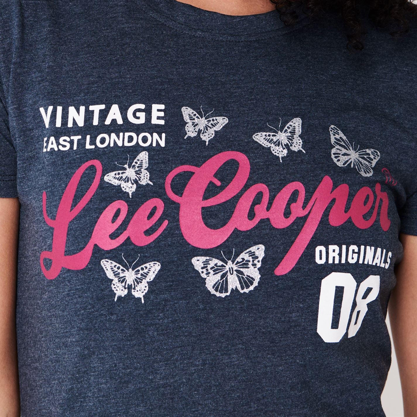 Lee Cooper Large Logo Stamp T Shirt Ladies Crew Neck Tee Top Short Sleeve Lee Cooper Large Logo Stamp T Shirt Ladies Crew Neck Tee Top Short Sleeve