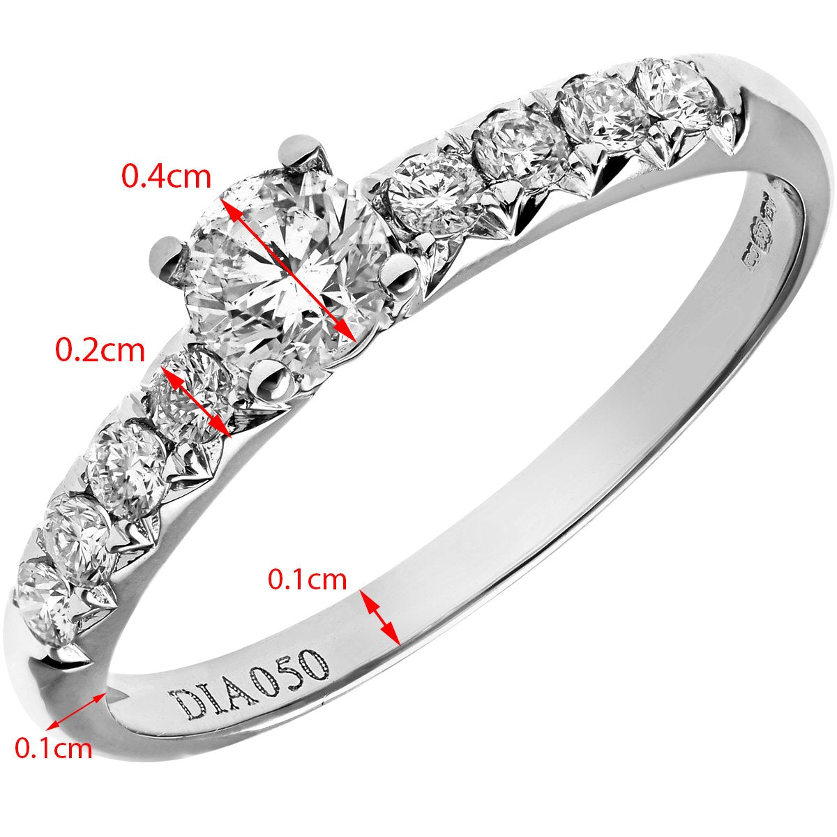Naava 18ct White Gold Shoulder Set Engagement Ring, IJ/I Certified Diamonds, Round Brilliant Naava 18ct White Gold Shoulder Set Engagement Ring, IJ/I Certified Diamonds, Round Brilliant