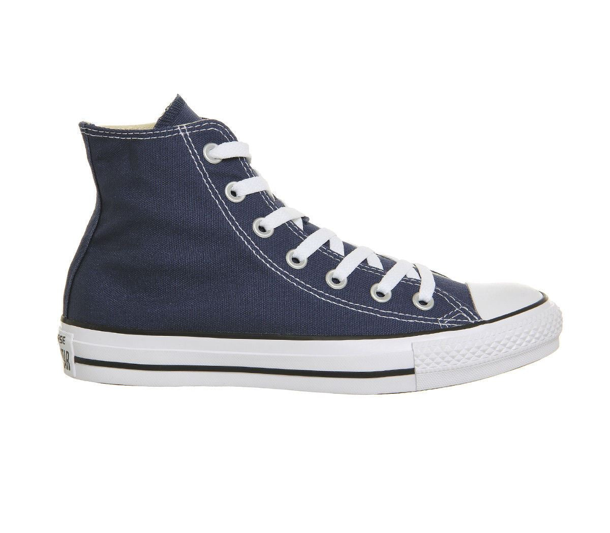 Converse Mens Womens Unisex All Star HI Tops Chuck Taylor Navy Blue Converse Mens Womens Unisex All Star HI Tops Chuck Taylor Navy Blue