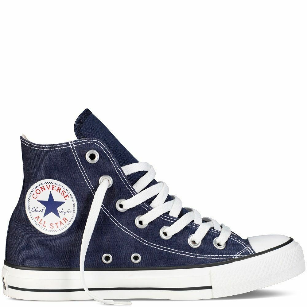 Converse Mens Womens Unisex All Star HI Tops Chuck Taylor Navy Blue Converse Mens Womens Unisex All Star HI Tops Chuck Taylor Navy Blue