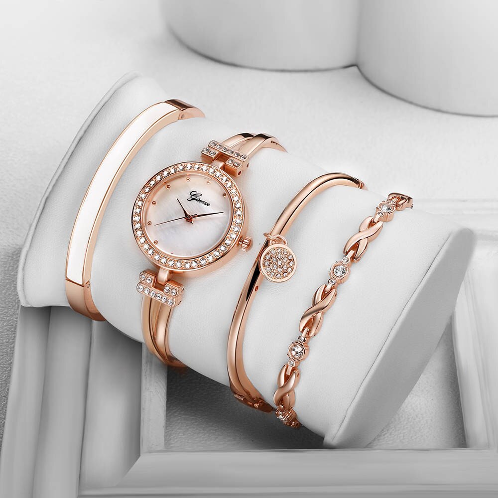 Ginave Watch Women Rose Gold Diamond Bracelet Watch Luxury Jewelry Ladies Female Girl Hour Casual Quartz Wristwatches 50pcs/lot Ginave Watch Women Rose Gold Diamond Bracelet Watch Luxury Jewelry Ladies Female Girl Hour Casual Quartz Wristwatches 50pcs/lot