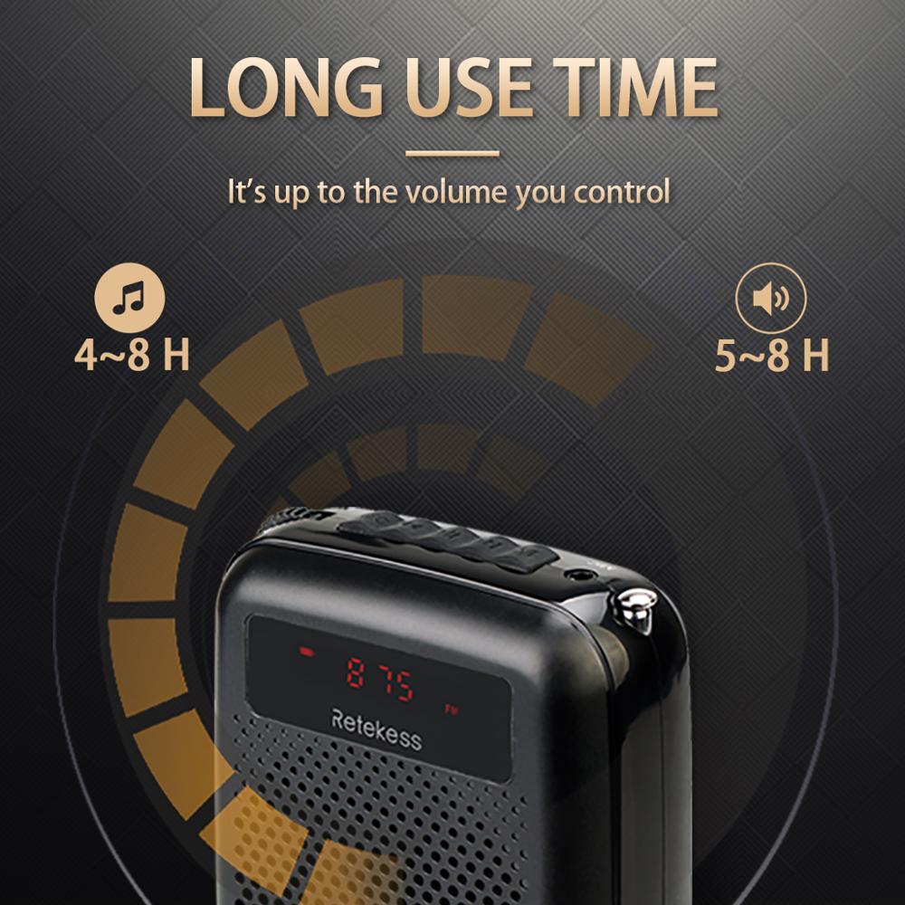 RETEKESS PR16R Megaphone Portable 12W FM Recording Voice Amplifier Teacher Microphone Speaker With Mp3 Player FM Radio Recorder RETEKESS PR16R Megaphone Portable 12W FM Recording Voice Amplifier Teacher Microphone Speaker With Mp3 Player FM Radio Recorder