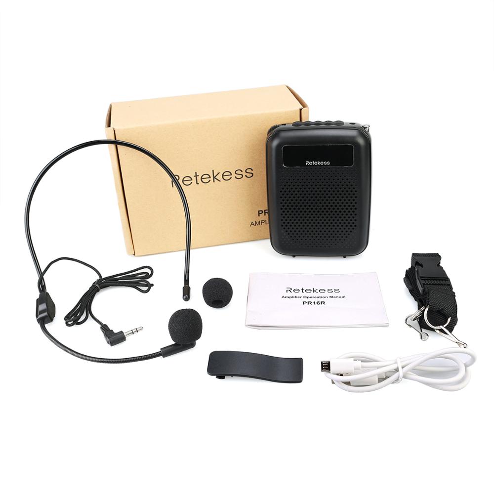 RETEKESS PR16R Megaphone Portable 12W FM Recording Voice Amplifier Teacher Microphone Speaker With Mp3 Player FM Radio Recorder RETEKESS PR16R Megaphone Portable 12W FM Recording Voice Amplifier Teacher Microphone Speaker With Mp3 Player FM Radio Recorder
