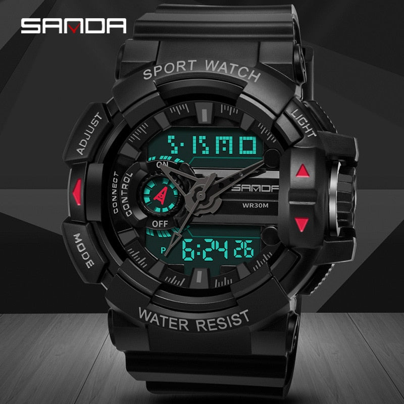 SANDA Men's Sports Digital Watches Male Military Quartz Wrist Watches Top Brand Digital-Watch waterproof Relogio Masculino SANDA Men's Sports Digital Watches Male Military Quartz Wrist Watches Top Brand Digital-Watch waterproof Relogio Masculino