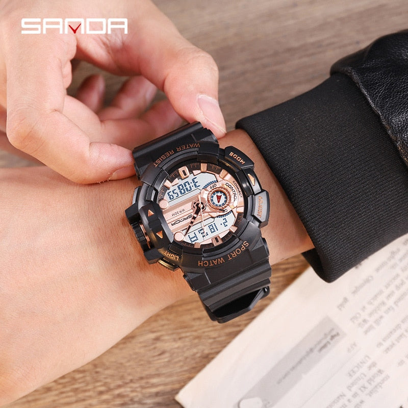 SANDA Men's Sports Digital Watches Male Military Quartz Wrist Watches Top Brand Digital-Watch waterproof Relogio Masculino SANDA Men's Sports Digital Watches Male Military Quartz Wrist Watches Top Brand Digital-Watch waterproof Relogio Masculino