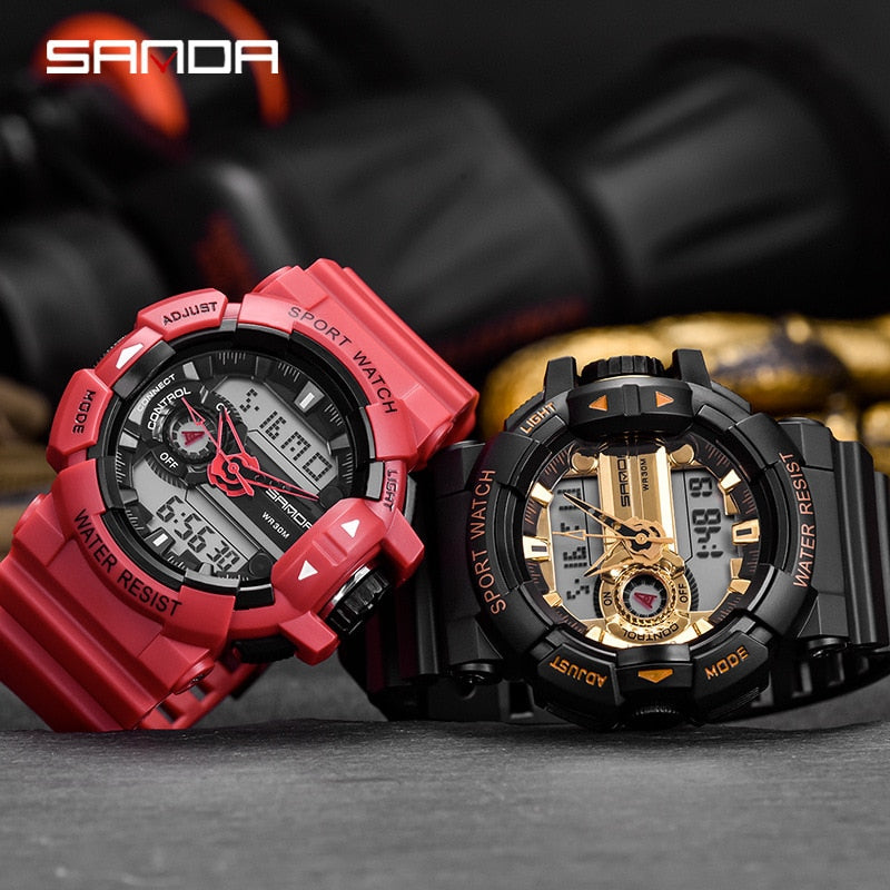 SANDA Men's Sports Digital Watches Male Military Quartz Wrist Watches Top Brand Digital-Watch waterproof Relogio Masculino SANDA Men's Sports Digital Watches Male Military Quartz Wrist Watches Top Brand Digital-Watch waterproof Relogio Masculino