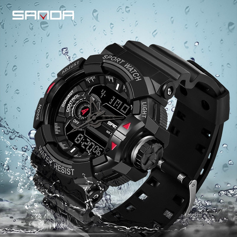 SANDA Men's Sports Digital Watches Male Military Quartz Wrist Watches Top Brand Digital-Watch waterproof Relogio Masculino SANDA Men's Sports Digital Watches Male Military Quartz Wrist Watches Top Brand Digital-Watch waterproof Relogio Masculino