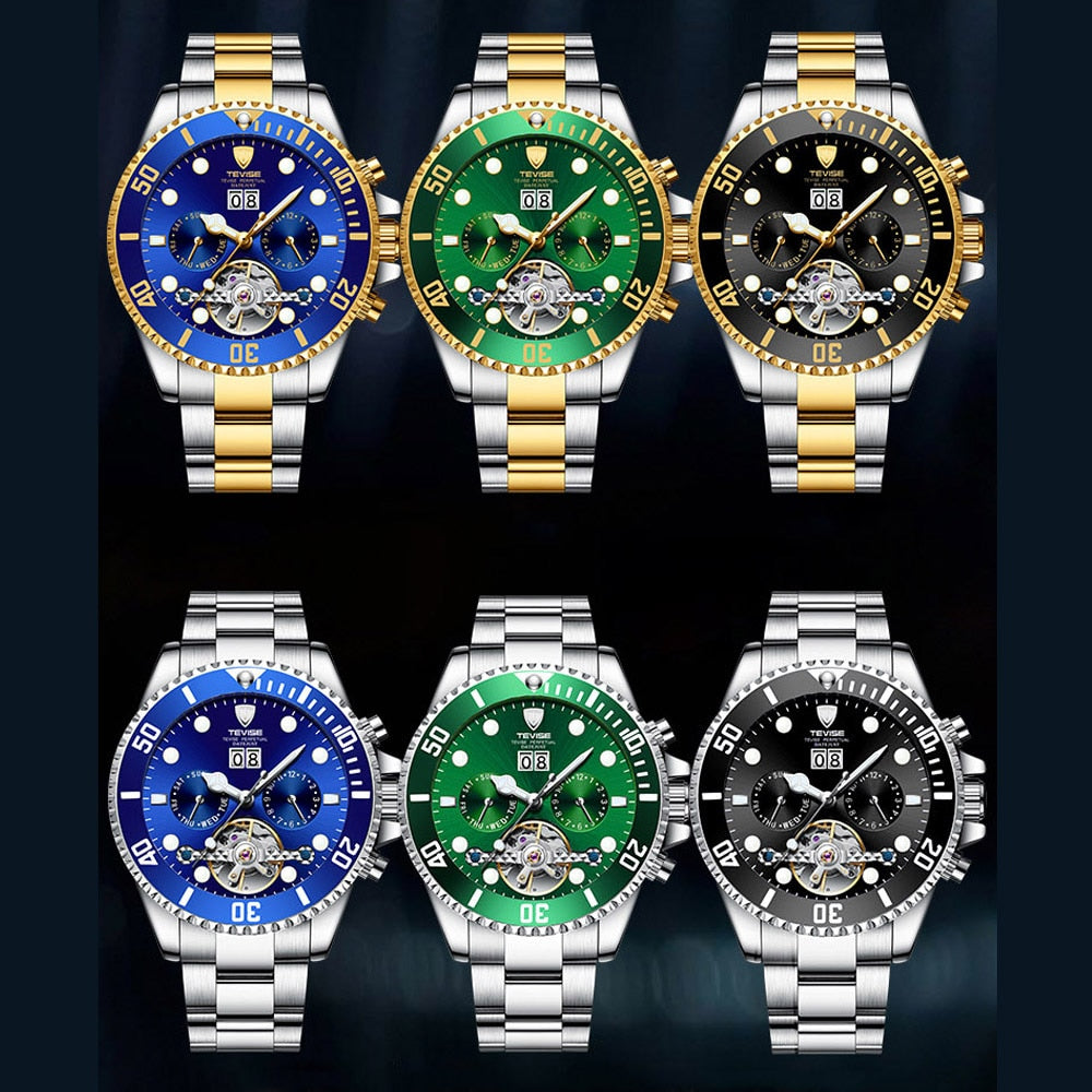 TEVISE Automatic Mechanical Watches Tourbillon Sports Luxury Brand Men's Watches Self Winding Male Wristwatch Relogio Masculino TEVISE Automatic Mechanical Watches Tourbillon Sports Luxury Brand Men's Watches Self Winding Male Wristwatch Relogio Masculino