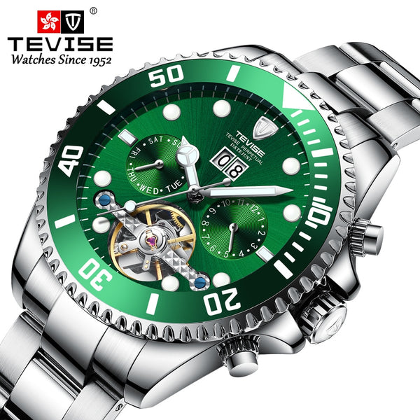 TEVISE Automatic Mechanical Watches Tourbillon Sports Luxury Brand