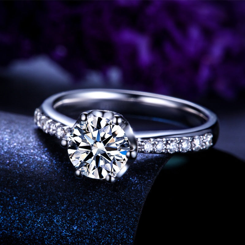 ZOCAI Real Natural 1.0 CT Certified D-E/VVS Round Cut Diamond Wedding Women Ring 18K White Gold (AU750) W04672 ZOCAI Real Natural 1.0 CT Certified D-E/VVS Round Cut Diamond Wedding Women Ring 18K White Gold (AU750) W04672