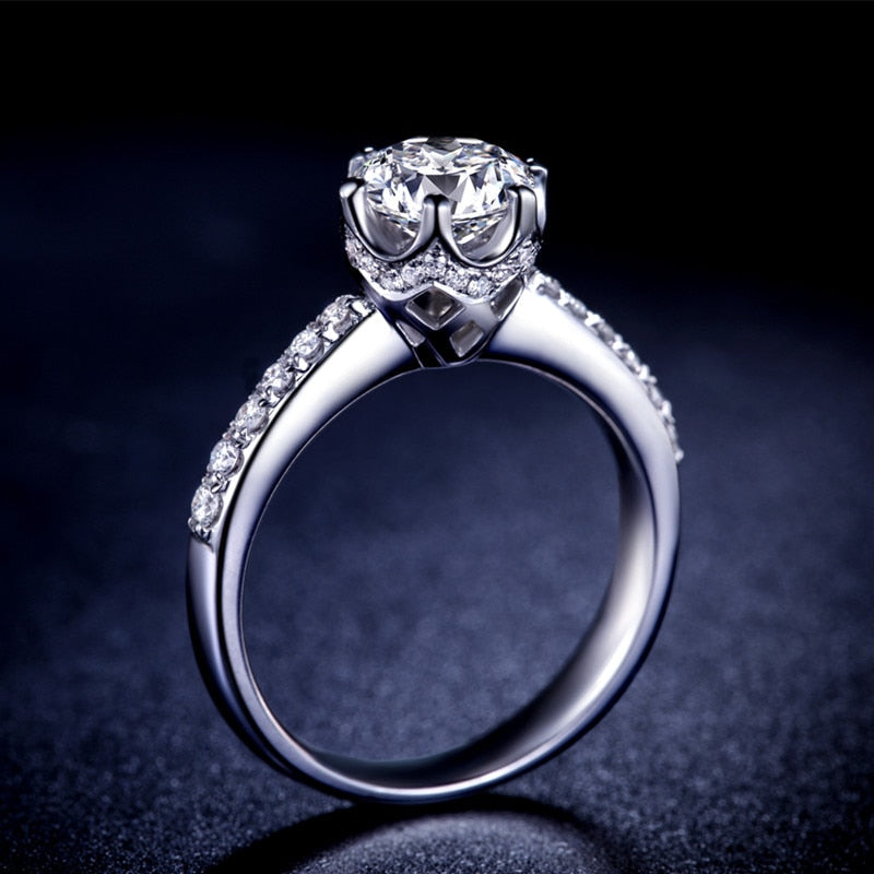 ZOCAI Real Natural 1.0 CT Certified D-E/VVS Round Cut Diamond Wedding Women Ring 18K White Gold (AU750) W04672 ZOCAI Real Natural 1.0 CT Certified D-E/VVS Round Cut Diamond Wedding Women Ring 18K White Gold (AU750) W04672