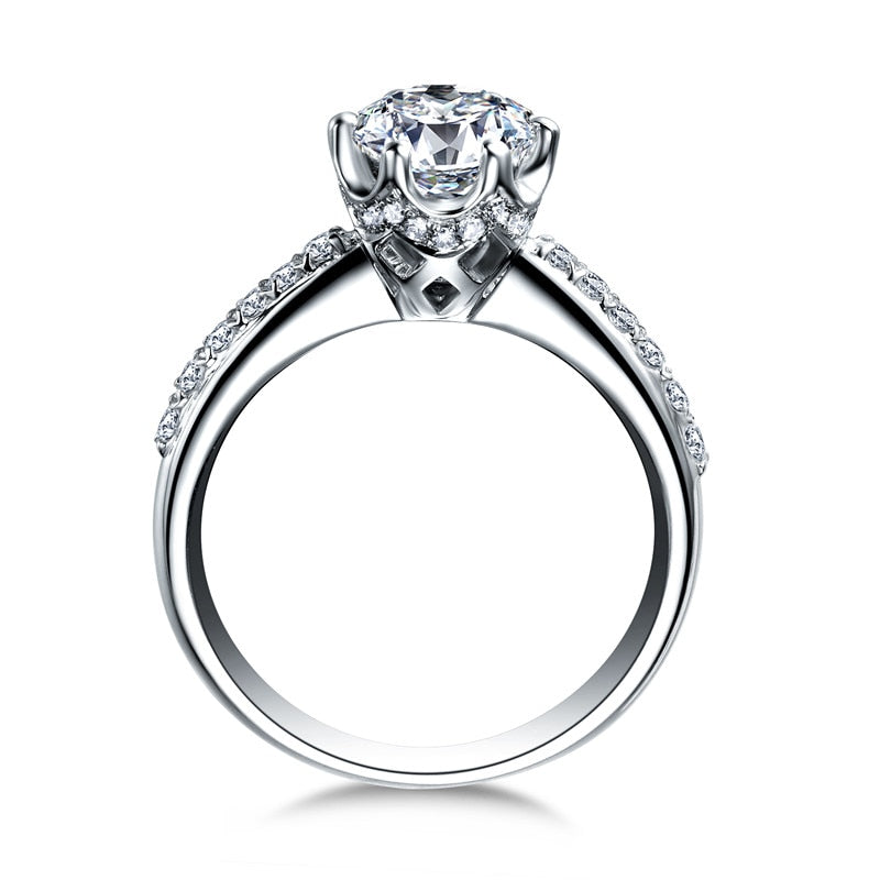 ZOCAI Real Natural 1.0 CT Certified D-E/VVS Round Cut Diamond Wedding Women Ring 18K White Gold (AU750) W04672 ZOCAI Real Natural 1.0 CT Certified D-E/VVS Round Cut Diamond Wedding Women Ring 18K White Gold (AU750) W04672