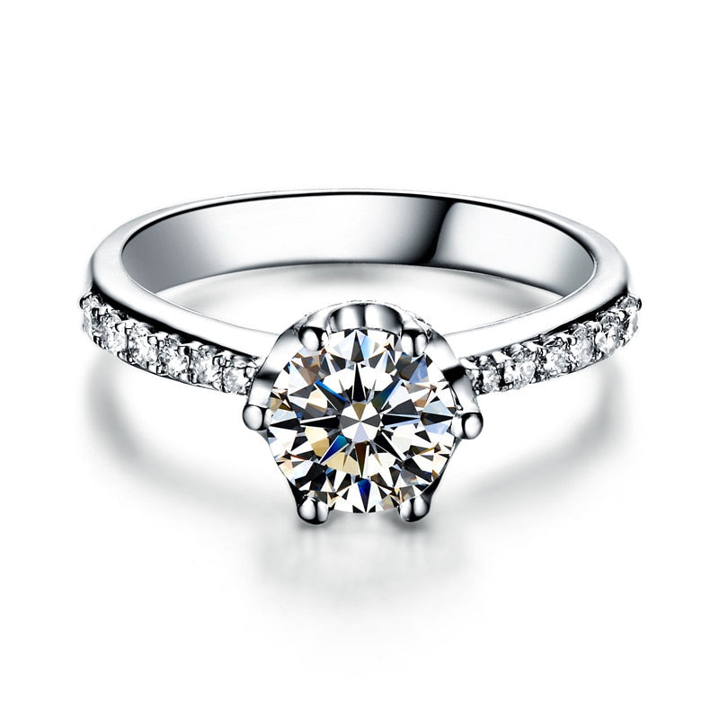 ZOCAI Real Natural 1.0 CT Certified D-E/VVS Round Cut Diamond Wedding Women Ring 18K White Gold (AU750) W04672 ZOCAI Real Natural 1.0 CT Certified D-E/VVS Round Cut Diamond Wedding Women Ring 18K White Gold (AU750) W04672