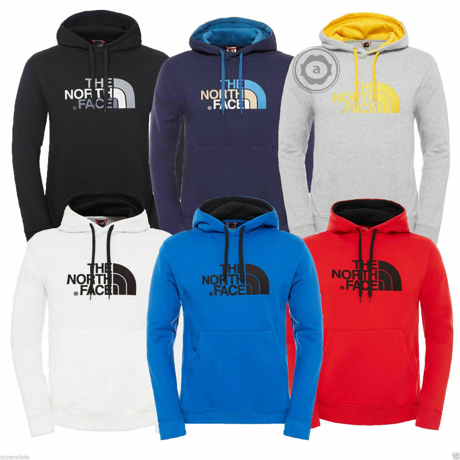 The North Face Mens Peak Fleece Lined Hooded Overhead Pullover Jumper Top Hoodie The North Face Mens Peak Fleece Lined Hooded Overhead Pullover Jumper Top Hoodie