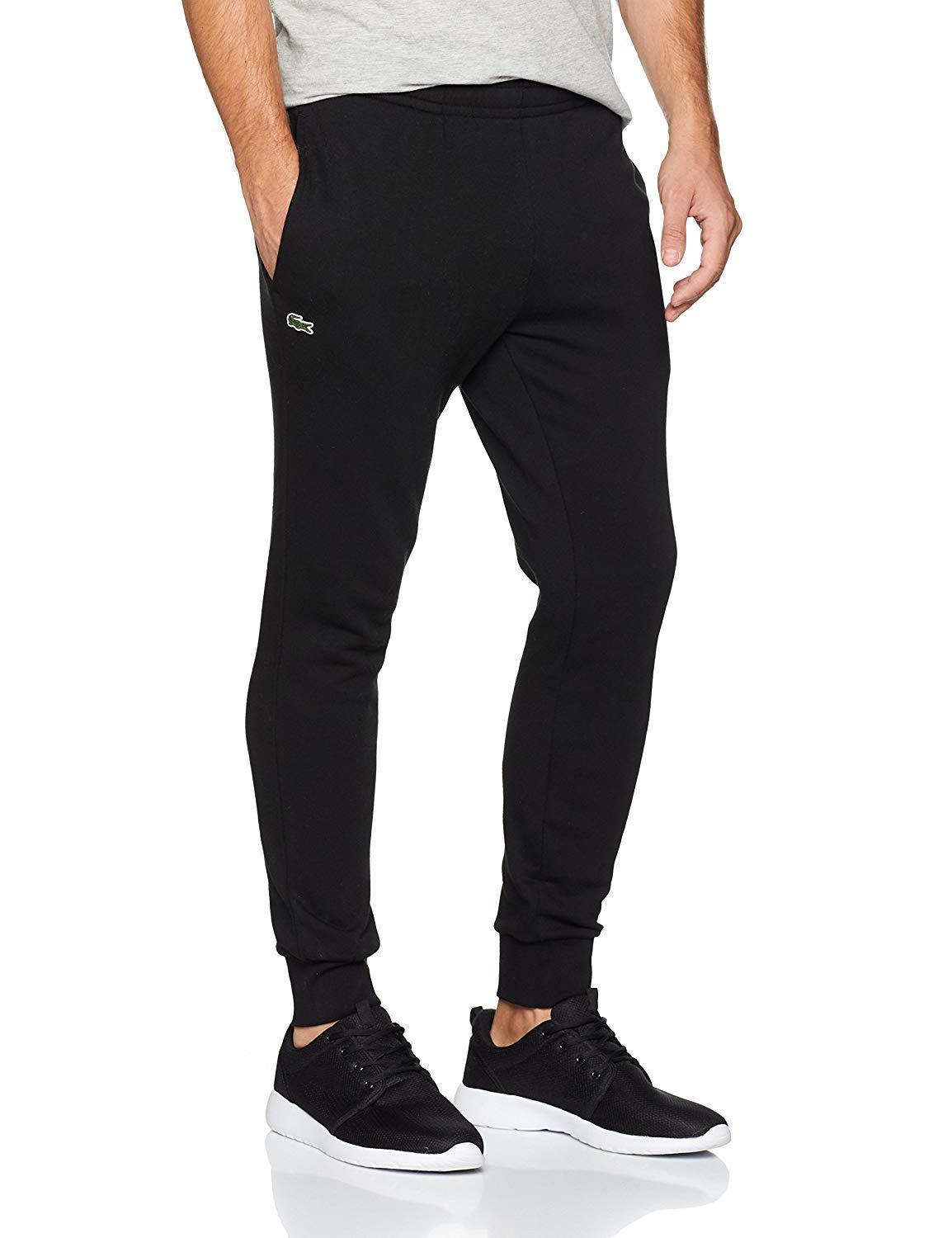 Lacoste Men's Jog Pants Essential Drawstring Cotton Jogging Bottoms Cuffed Lacoste Men's Jog Pants Essential Drawstring Cotton Jogging Bottoms Cuffed