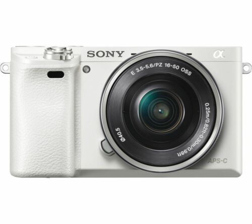 SONY a6000 Mirrorless Camera with 16-50 mm f/3.5-5.6 Lens - White SONY a6000 Mirrorless Camera with 16-50 mm f/3.5-5.6 Lens - White