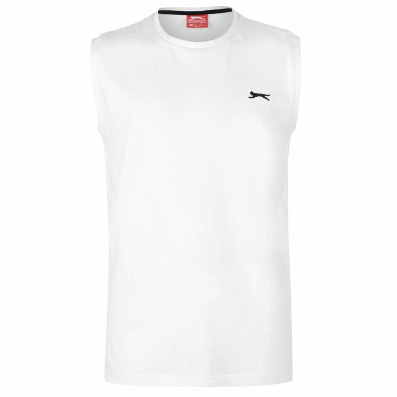 Slazenger Mens Sleeveless T Shirt Tee Top Round Neck Cotton Slazenger Mens Sleeveless T Shirt Tee Top Round Neck Cotton