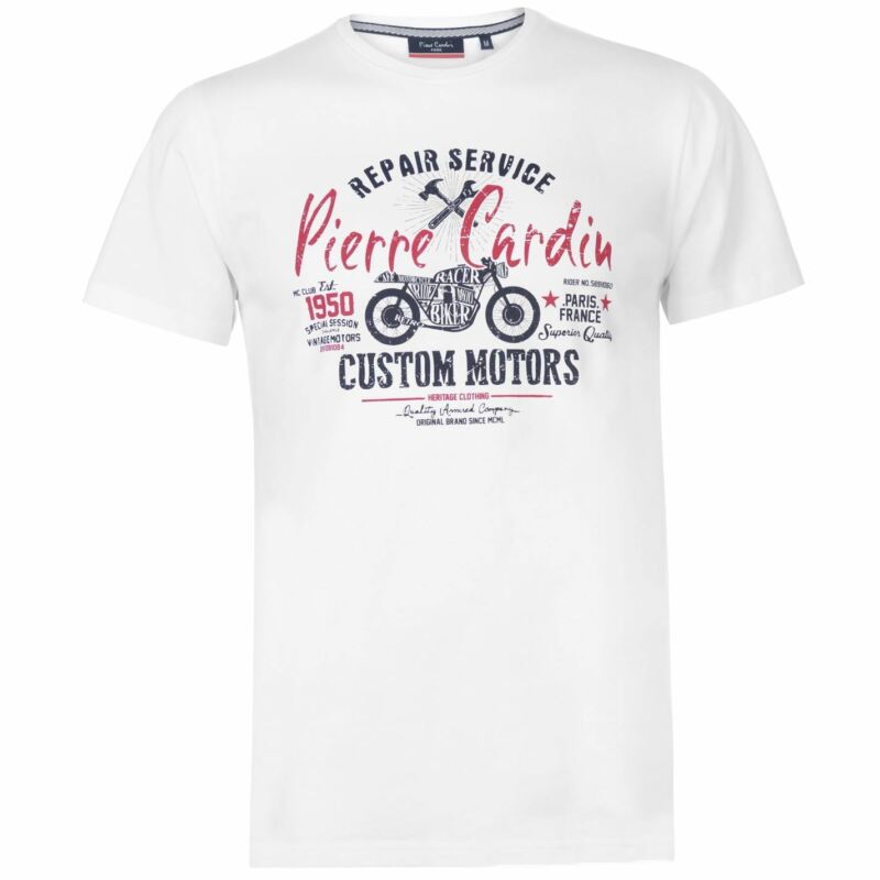 Pierre Cardin Mens Short Sleeve Printed Tee Crew Neck Shirt Cotton Regular Fit Pierre Cardin Mens Short Sleeve Printed Tee Crew Neck Shirt Cotton Regular Fit