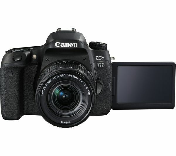 CANON EOS 77D DSLR Camera with EF-S 18-55 mm f/4-5.6 IS STM Lens - Currys CANON EOS 77D DSLR Camera with EF-S 18-55 mm f/4-5.6 IS STM Lens - Currys