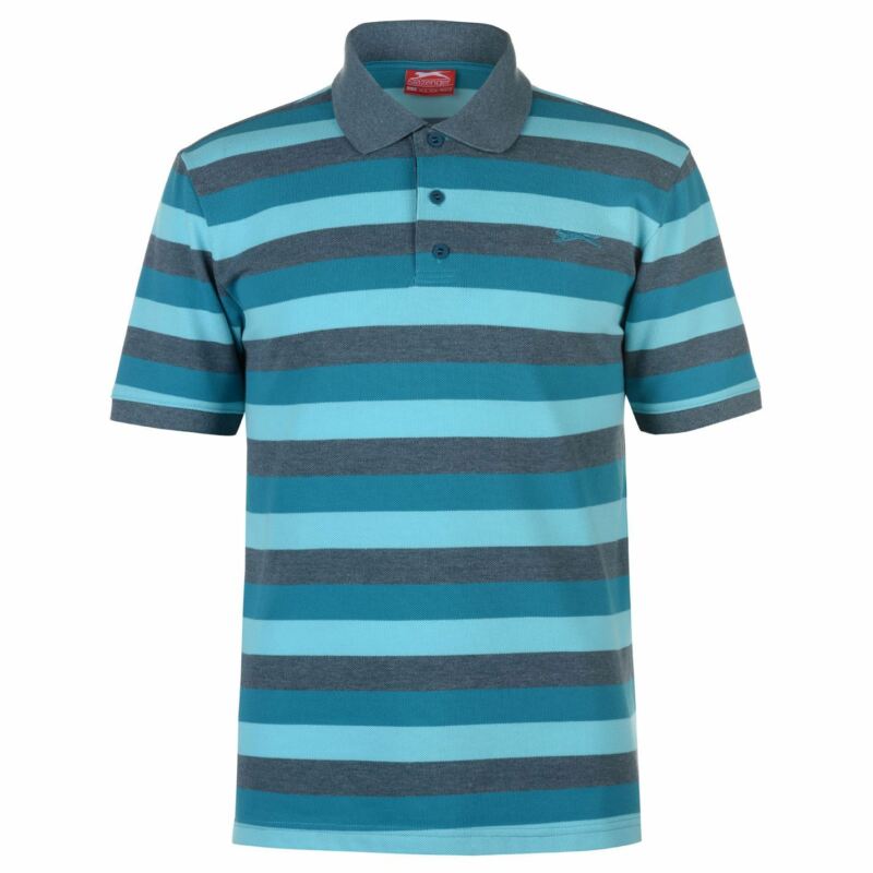 Slazenger Mens Pique Polo Shirt Classic Fit Tee Top Short Sleeve Stripe Striped Slazenger Mens Pique Polo Shirt Classic Fit Tee Top Short Sleeve Stripe Striped