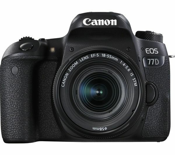 CANON EOS 77D DSLR Camera with EF-S 18-55 mm f/4-5.6 IS STM Lens - Currys CANON EOS 77D DSLR Camera with EF-S 18-55 mm f/4-5.6 IS STM Lens - Currys