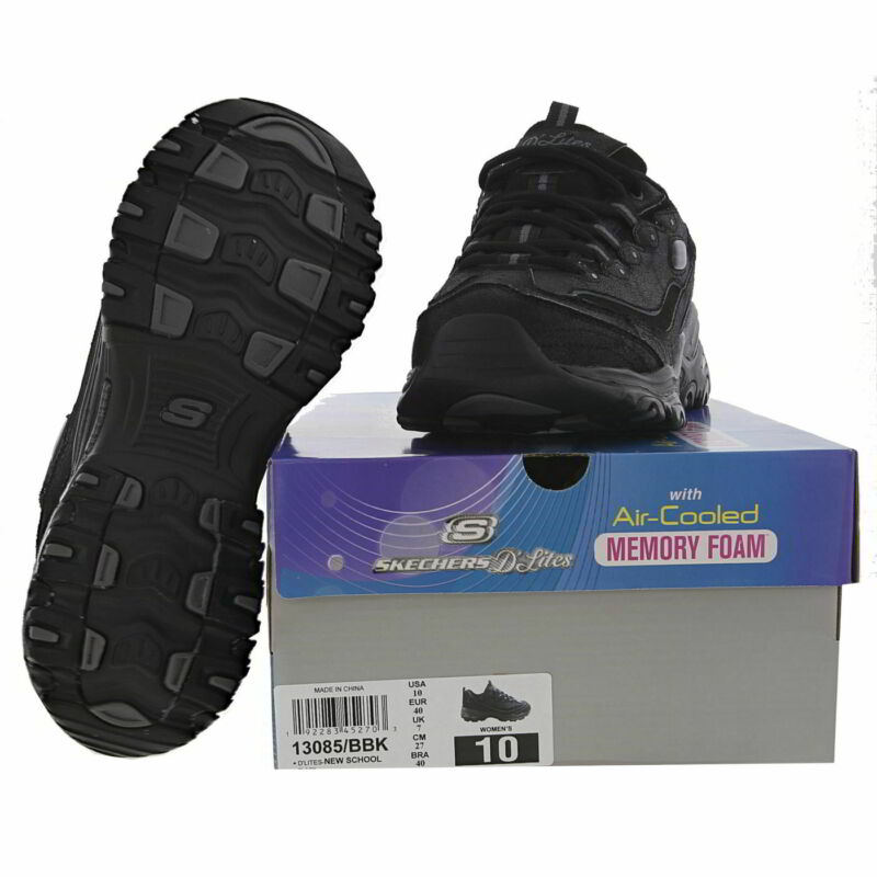 Skechers D Lites Womens Ladies Black Chunky Platform Trainers Shoes UK Sizes 4-8 Skechers D Lites Womens Ladies Black Chunky Platform Trainers Shoes UK Sizes 4-8
