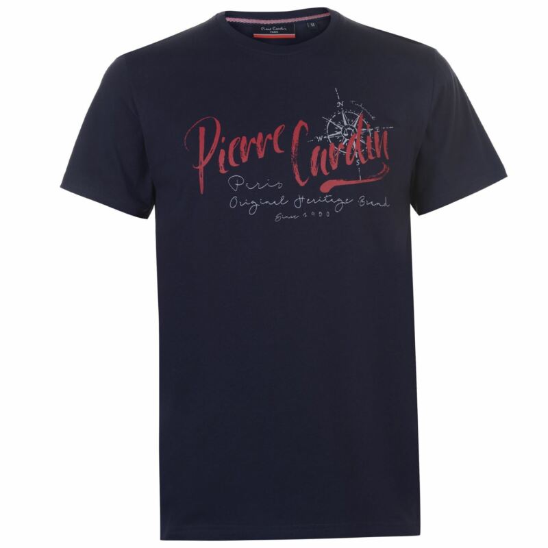 Pierre Cardin Mens Short Sleeve Printed Tee Crew Neck Shirt Cotton Regular Fit Pierre Cardin Mens Short Sleeve Printed Tee Crew Neck Shirt Cotton Regular Fit