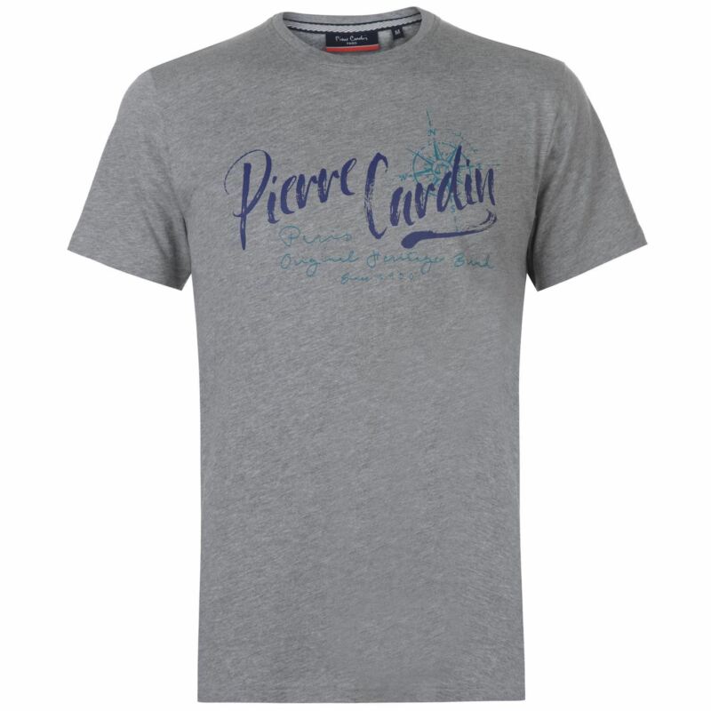 Pierre Cardin Mens Short Sleeve Printed Tee Crew Neck Shirt Cotton Regular Fit Pierre Cardin Mens Short Sleeve Printed Tee Crew Neck Shirt Cotton Regular Fit