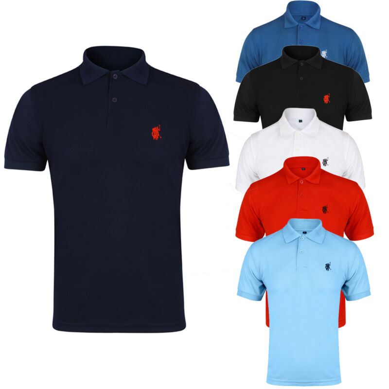 NEW MENS POLO SHIRT TOP SHORT SLEEVE PIQUE DESIGNER PLAIN T-SHIRT TEE HORSE GOLF NEW MENS POLO SHIRT TOP SHORT SLEEVE PIQUE DESIGNER PLAIN T-SHIRT TEE HORSE GOLF