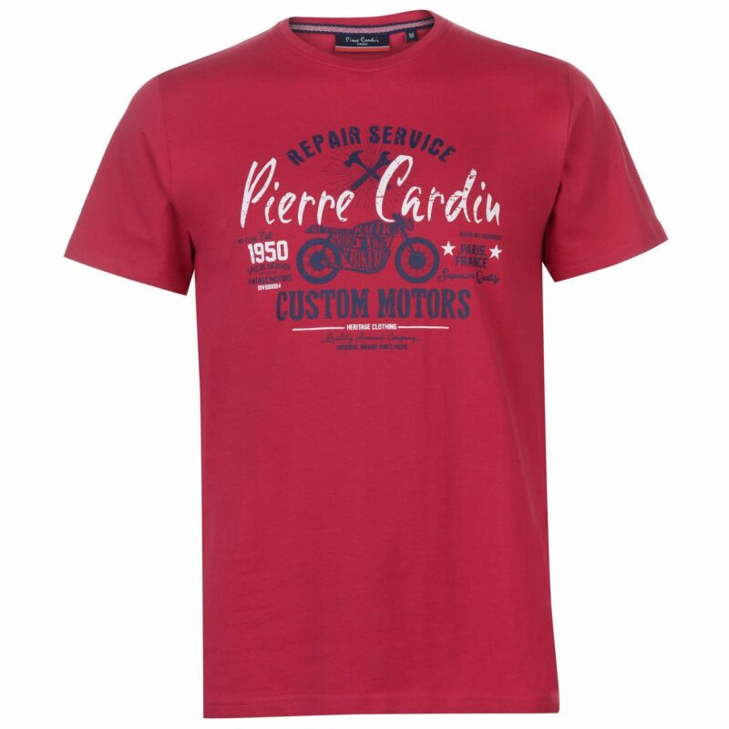 Pierre Cardin Mens Short Sleeve Printed Tee Crew Neck Shirt Cotton Regular Fit Pierre Cardin Mens Short Sleeve Printed Tee Crew Neck Shirt Cotton Regular Fit