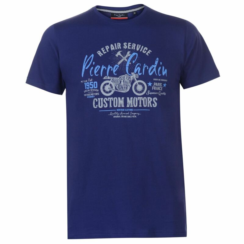 Pierre Cardin Mens Short Sleeve Printed Tee Crew Neck Shirt Cotton Regular Fit Pierre Cardin Mens Short Sleeve Printed Tee Crew Neck Shirt Cotton Regular Fit