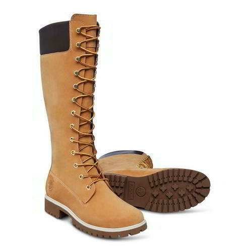 Timberland 14 Inch Tall Womens Ladies Waterproof Wheat Black Boots Size 4-8 Timberland 14 Inch Tall Womens Ladies Waterproof Wheat Black Boots Size 4-8