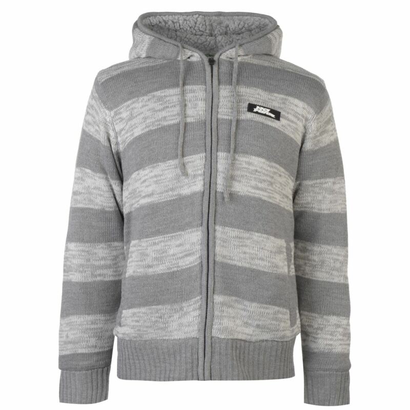 No Fear Mens Knitted Fleece Hoody Lined Knitwear Hoodie Hooded Top Zip Full No Fear Mens Knitted Fleece Hoody Lined Knitwear Hoodie Hooded Top Zip Full