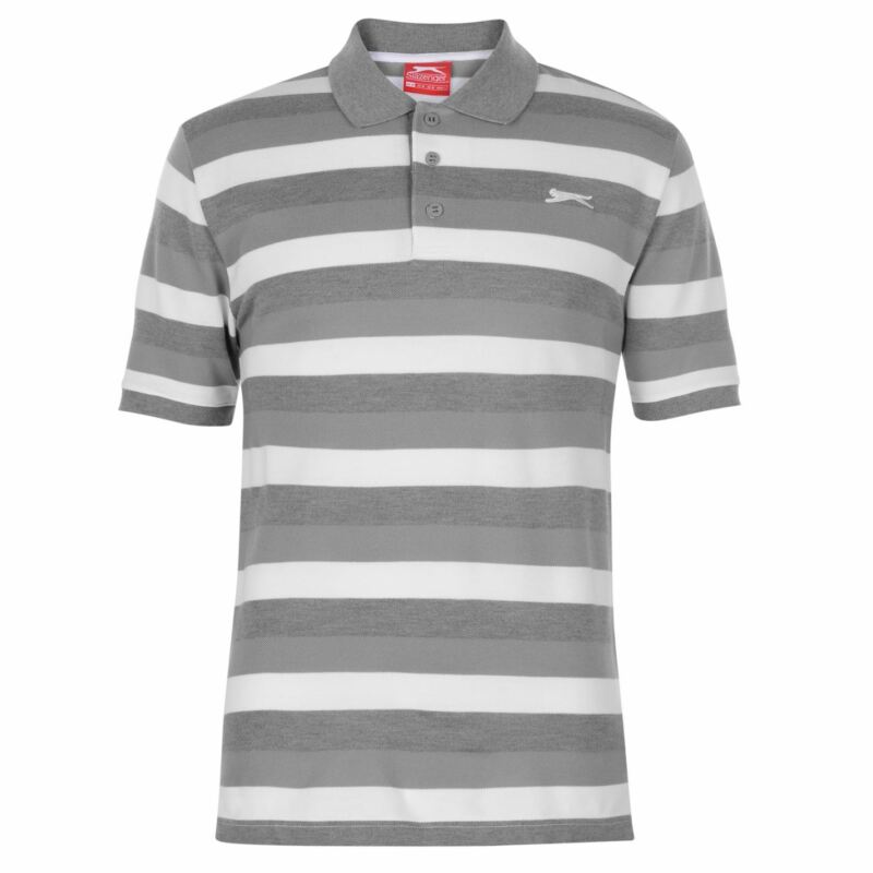 Slazenger Mens Pique Polo Shirt Classic Fit Tee Top Short Sleeve Stripe Striped Slazenger Mens Pique Polo Shirt Classic Fit Tee Top Short Sleeve Stripe Striped