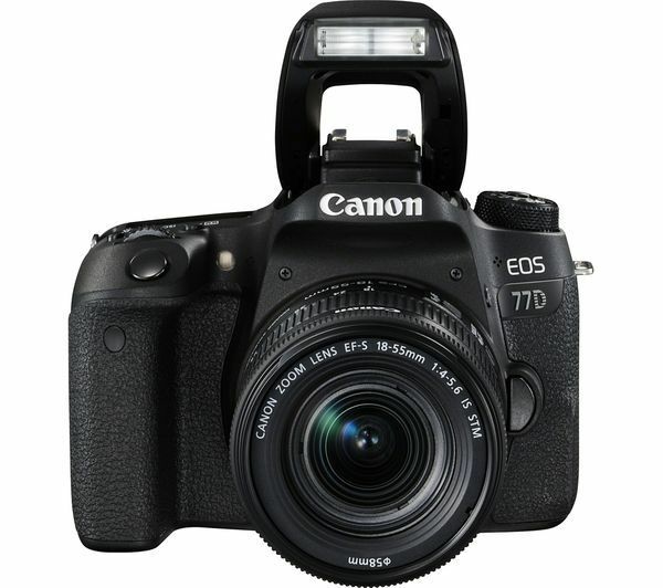 CANON EOS 77D DSLR Camera with EF-S 18-55 mm f/4-5.6 IS STM Lens - Currys CANON EOS 77D DSLR Camera with EF-S 18-55 mm f/4-5.6 IS STM Lens - Currys