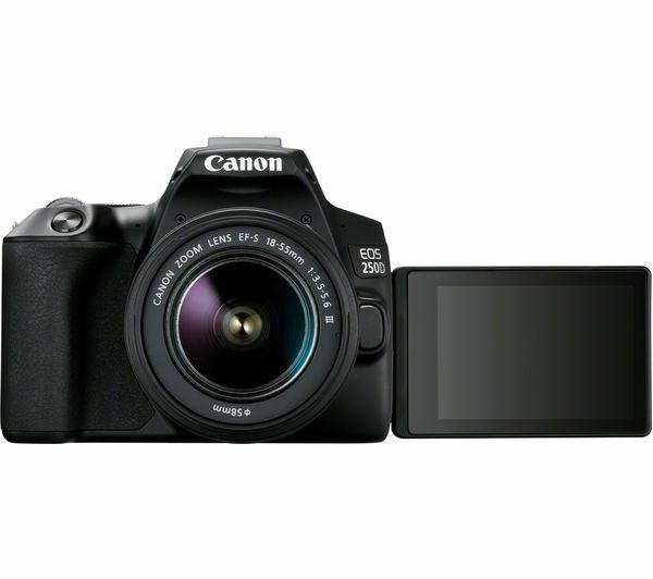 CANON EOS 250D DSLR Camera with EF-S 18-55 mm f/3.5-5.6 III Lens - Currys CANON EOS 250D DSLR Camera with EF-S 18-55 mm f/3.5-5.6 III Lens - Currys