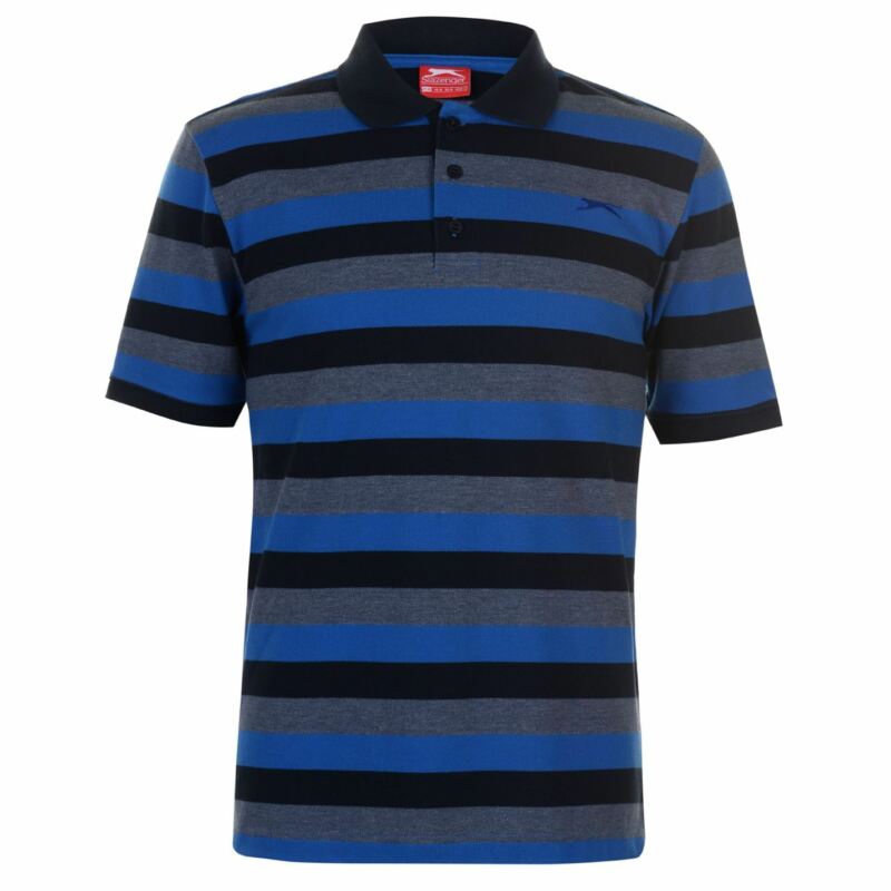 Slazenger Mens Pique Polo Shirt Classic Fit Tee Top Short Sleeve Stripe Striped Slazenger Mens Pique Polo Shirt Classic Fit Tee Top Short Sleeve Stripe Striped