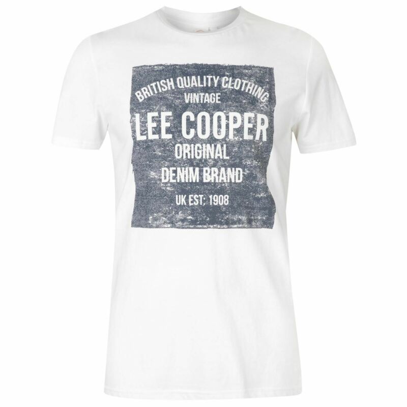 Lee Cooper Denim Co Logo T Shirt Mens Gents Crew Neck Tee Top Short Sleeve Lee Cooper Denim Co Logo T Shirt Mens Gents Crew Neck Tee Top Short Sleeve